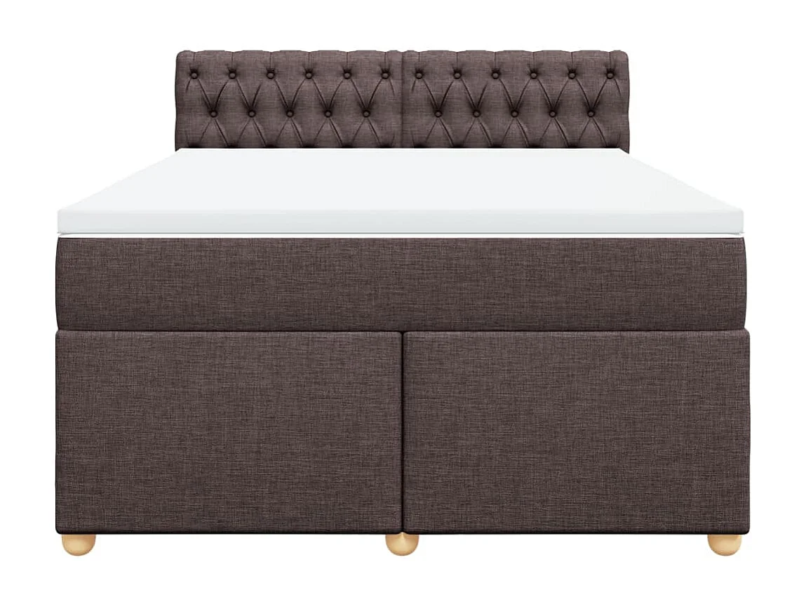 Sommier à lattes de lit avec matelas Marron foncé 160x200 cm