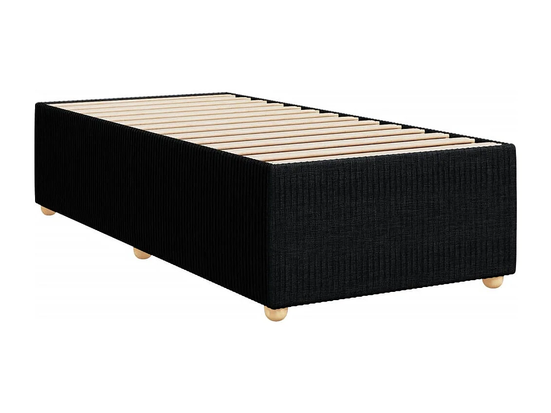 Sommier à lattes de lit avec matelas Noir 100x200 cm Tissu