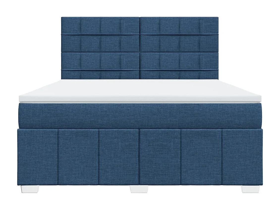 Sommier à lattes de lit avec matelas Bleu 180x200 cm Tissu