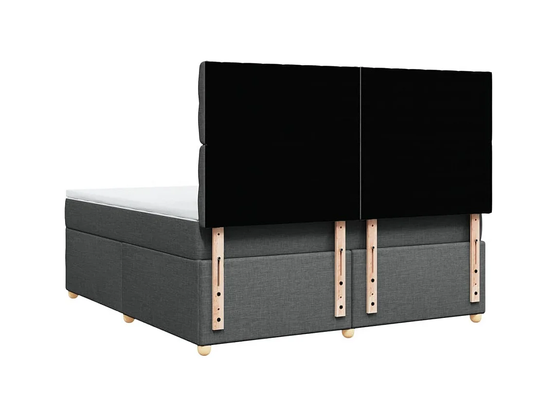 Boxspring met matras stof donkergrijs 180x200 cm