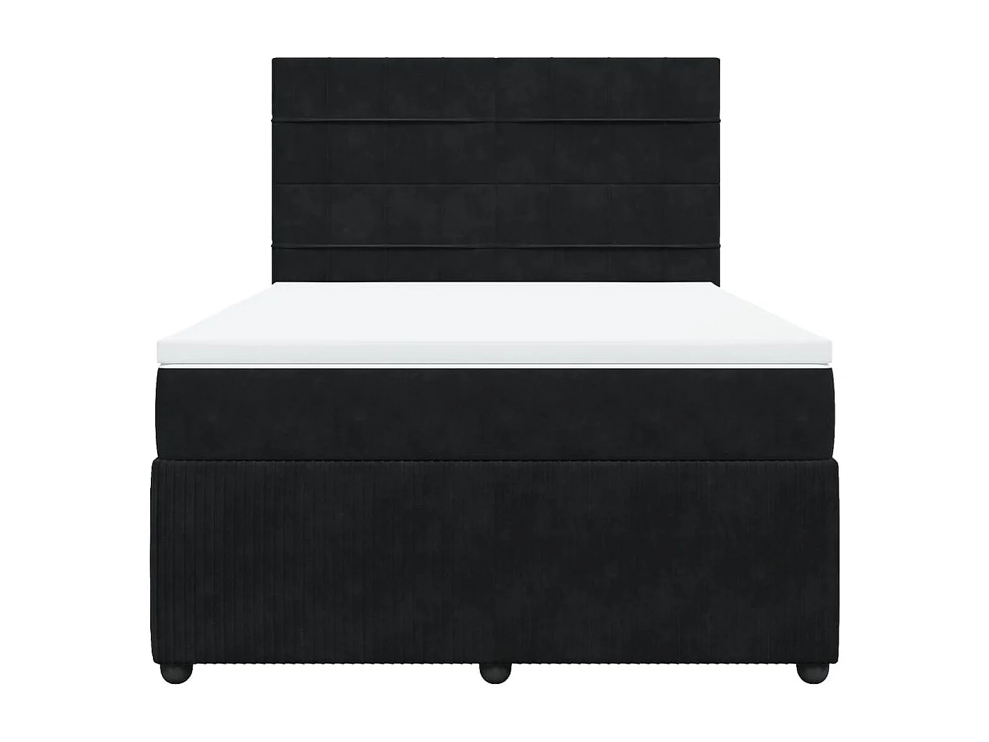 Cama box spring con colchón terciopelo negro 140x190 cm