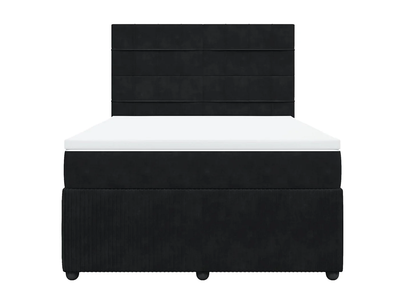 Sommier à lattes de lit avec matelas Noir 140x200 cm Velours