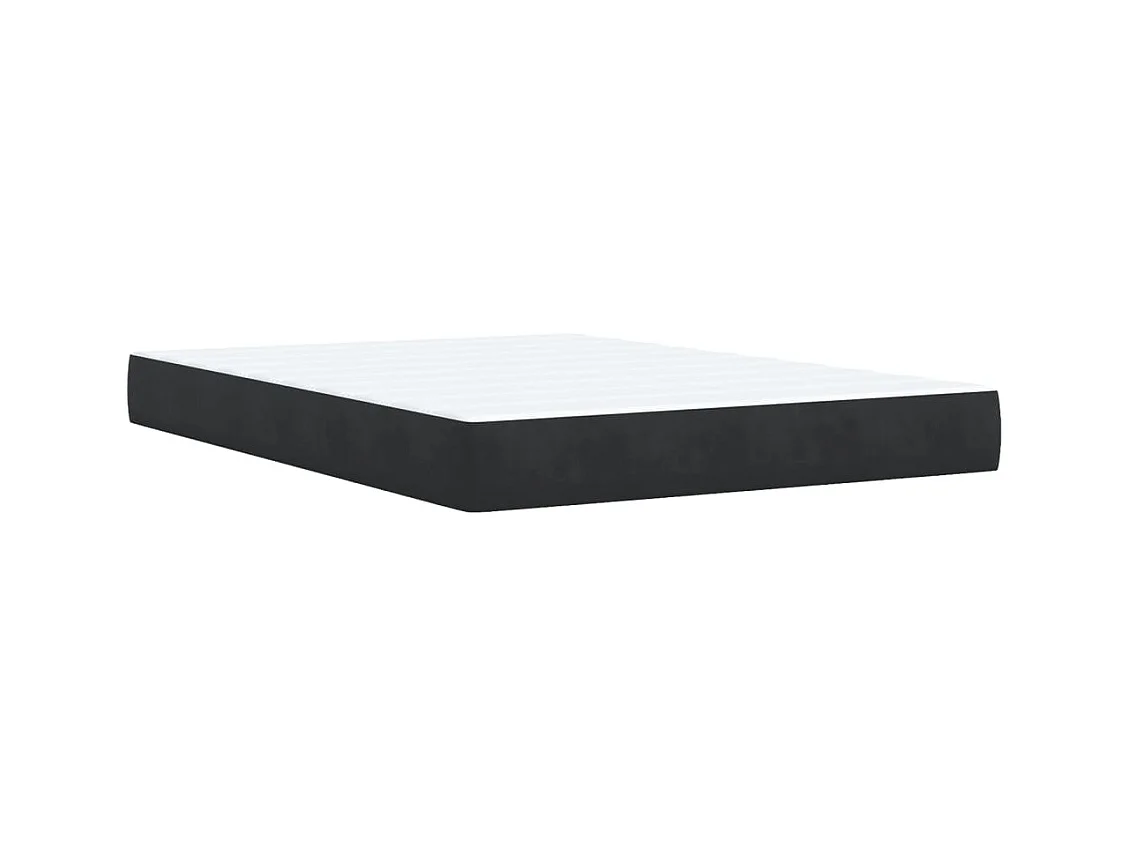 Cama box spring con colchón terciopelo negro 140x200 cm