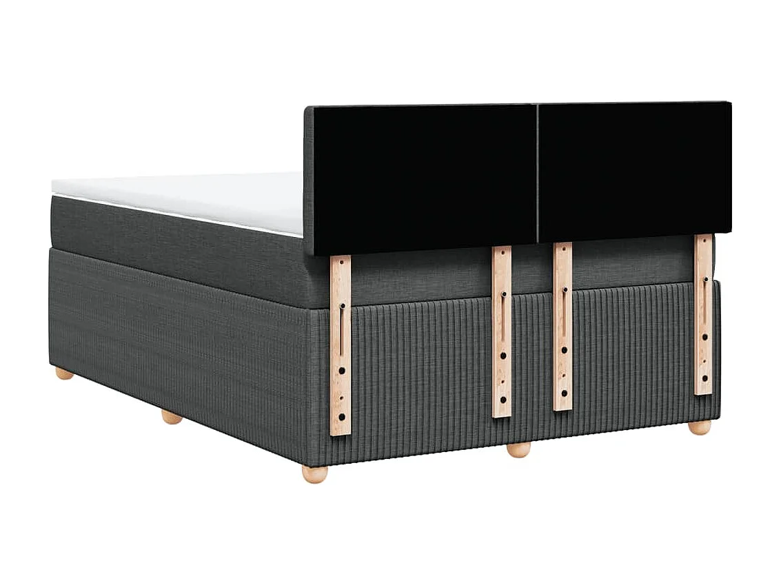 Boxspring met matras stof donkergrijs 140x200 cm