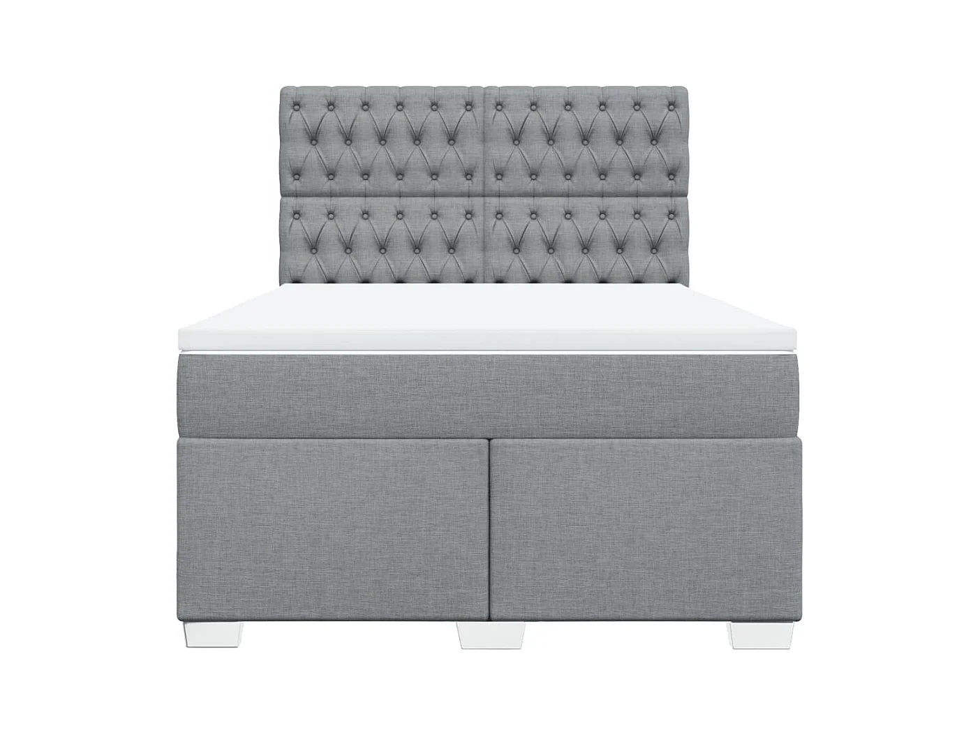 Sommier à lattes de lit avec matelas Gris clair 160x200cm Tissu