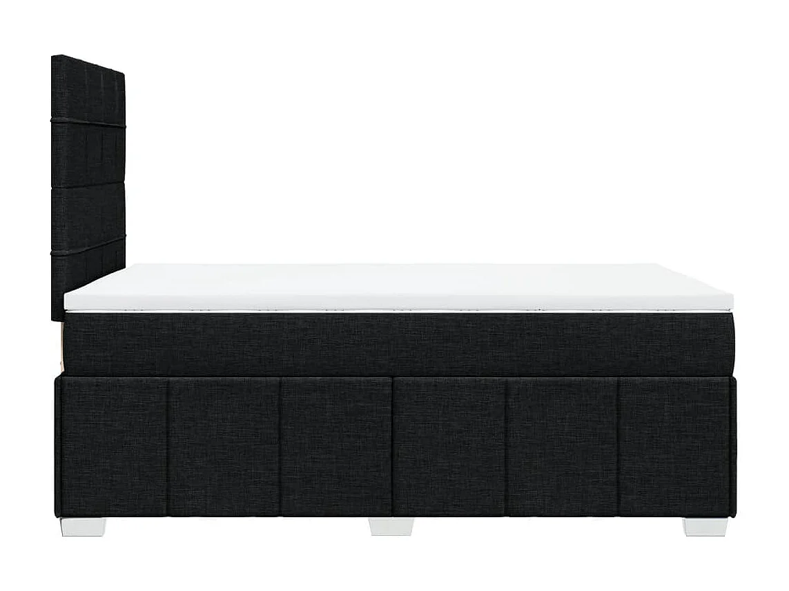 Cama box spring con colchón tela negro 120x200 cm