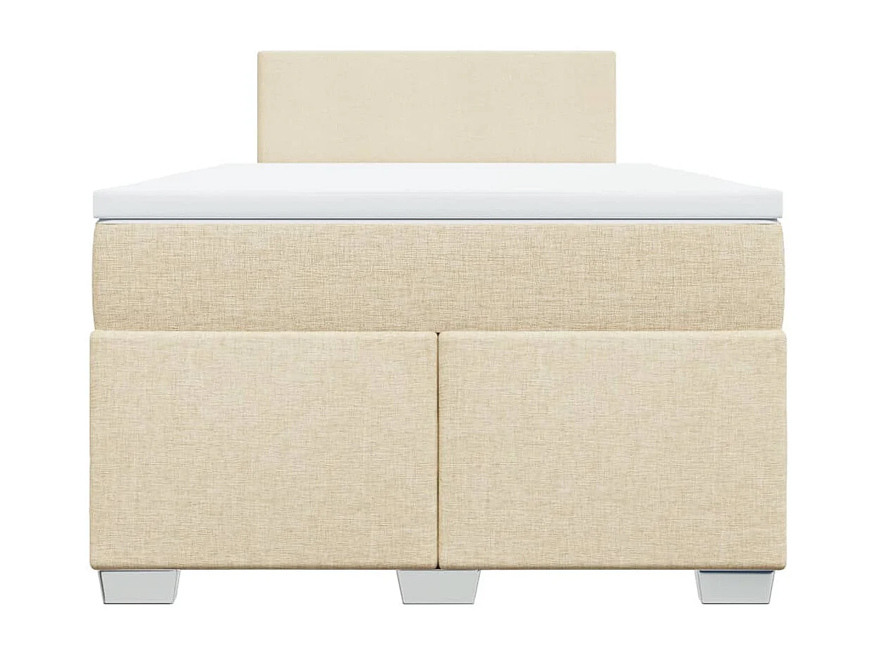 Sommier à lattes de lit avec matelas crème 120x190 cm tissu