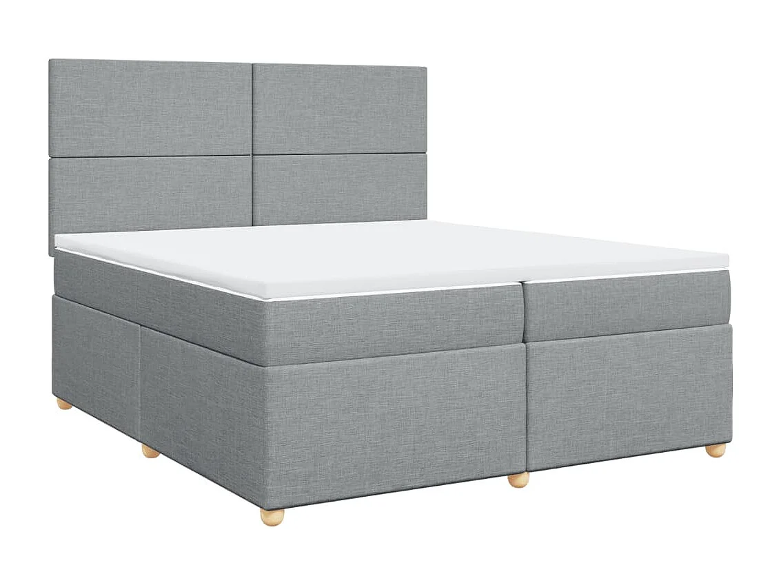 Sommier à lattes de lit avec matelas Gris clair 200x200cm Tissu