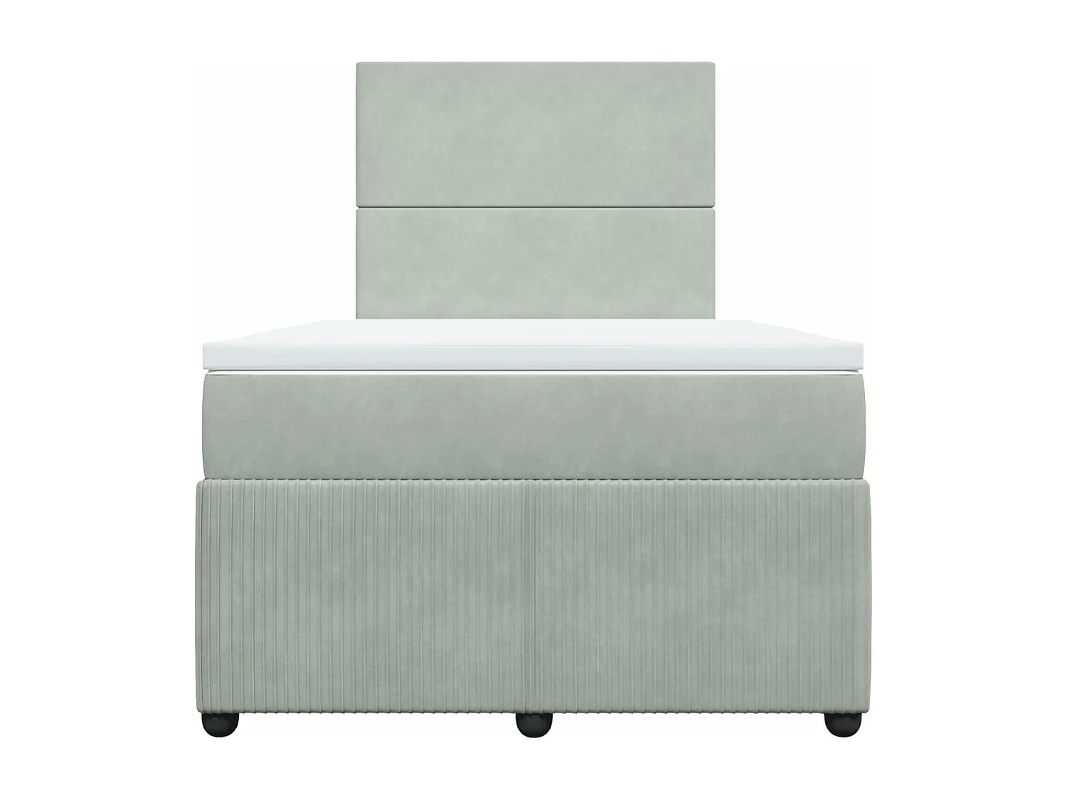 Sommier à lattes de lit et matelas Gris clair 120x200cm Velours