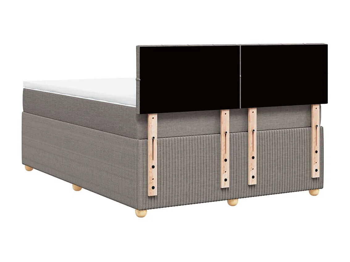Boxspring met matras stof taupe 140x190 cm