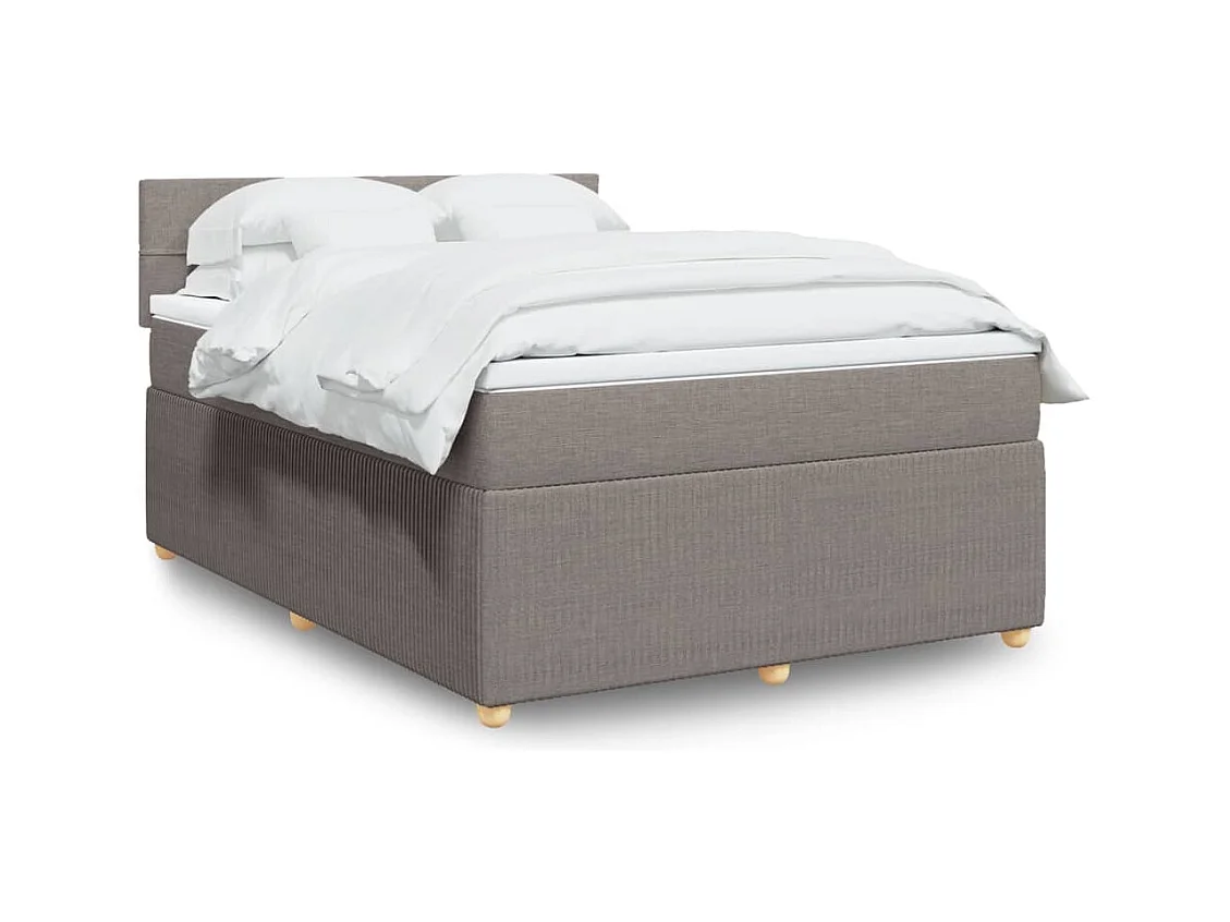 Sommier à lattes de lit avec matelas Taupe 140x190 cm Tissu
