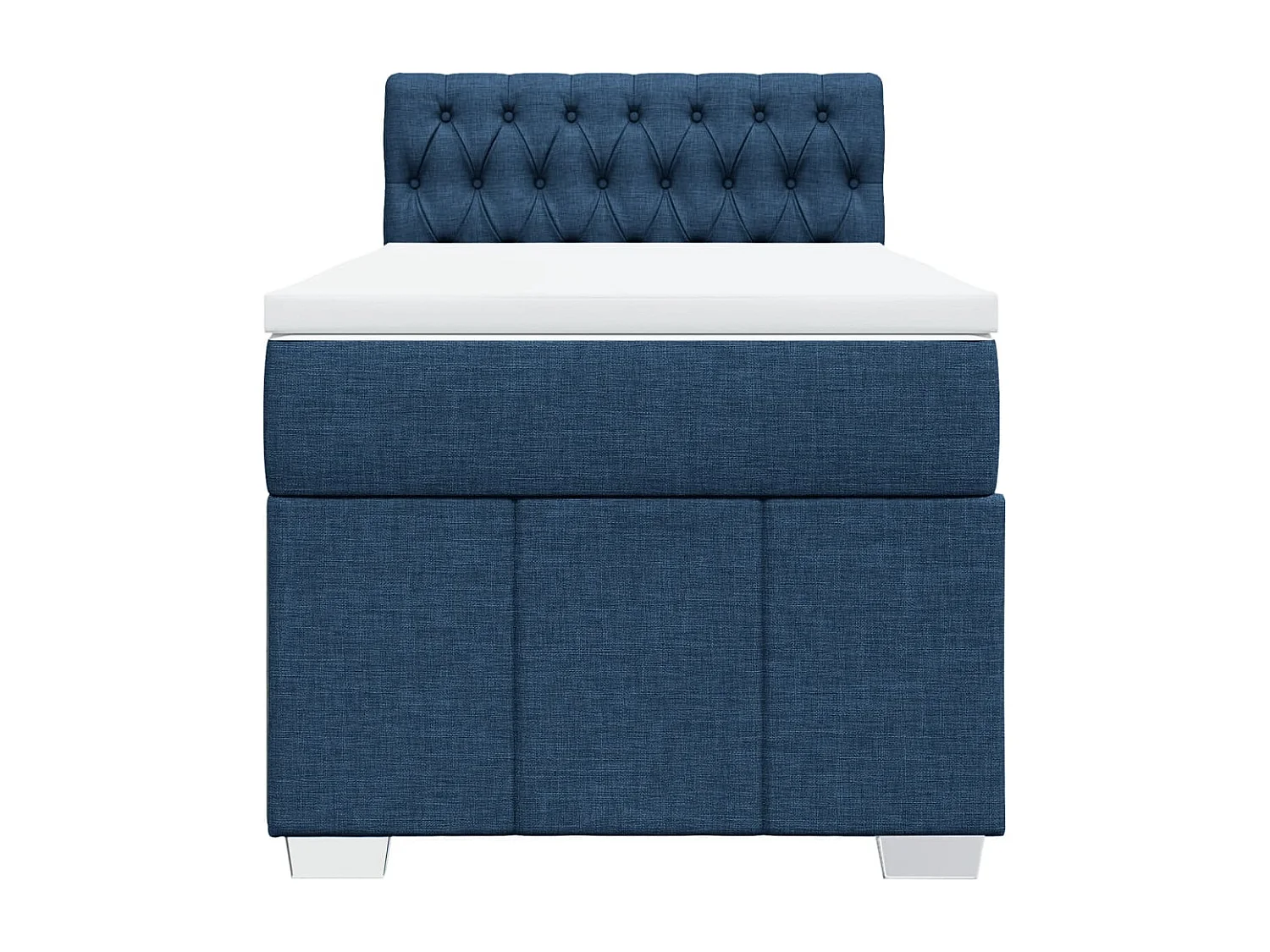 Sommier à lattes de lit avec matelas Bleu 90x200 cm Tissu