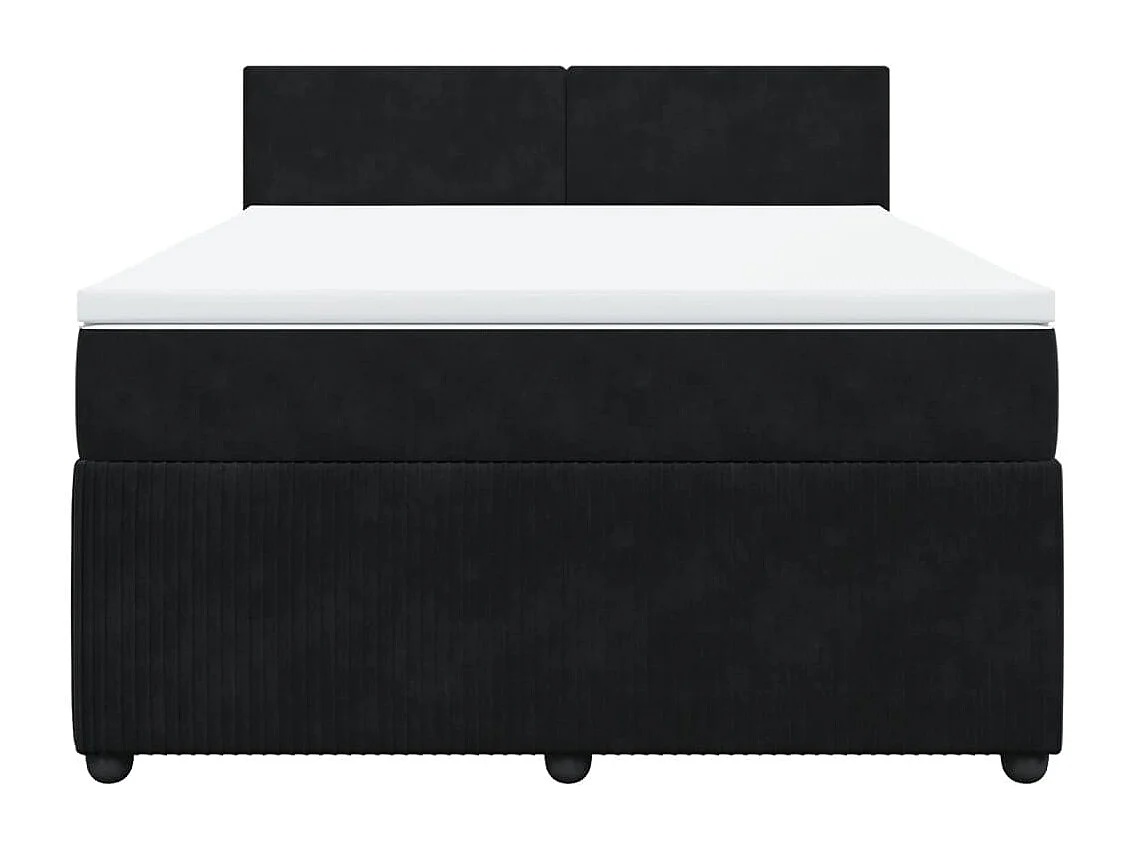 Boxspring met matras fluweel zwart 140x200 cm