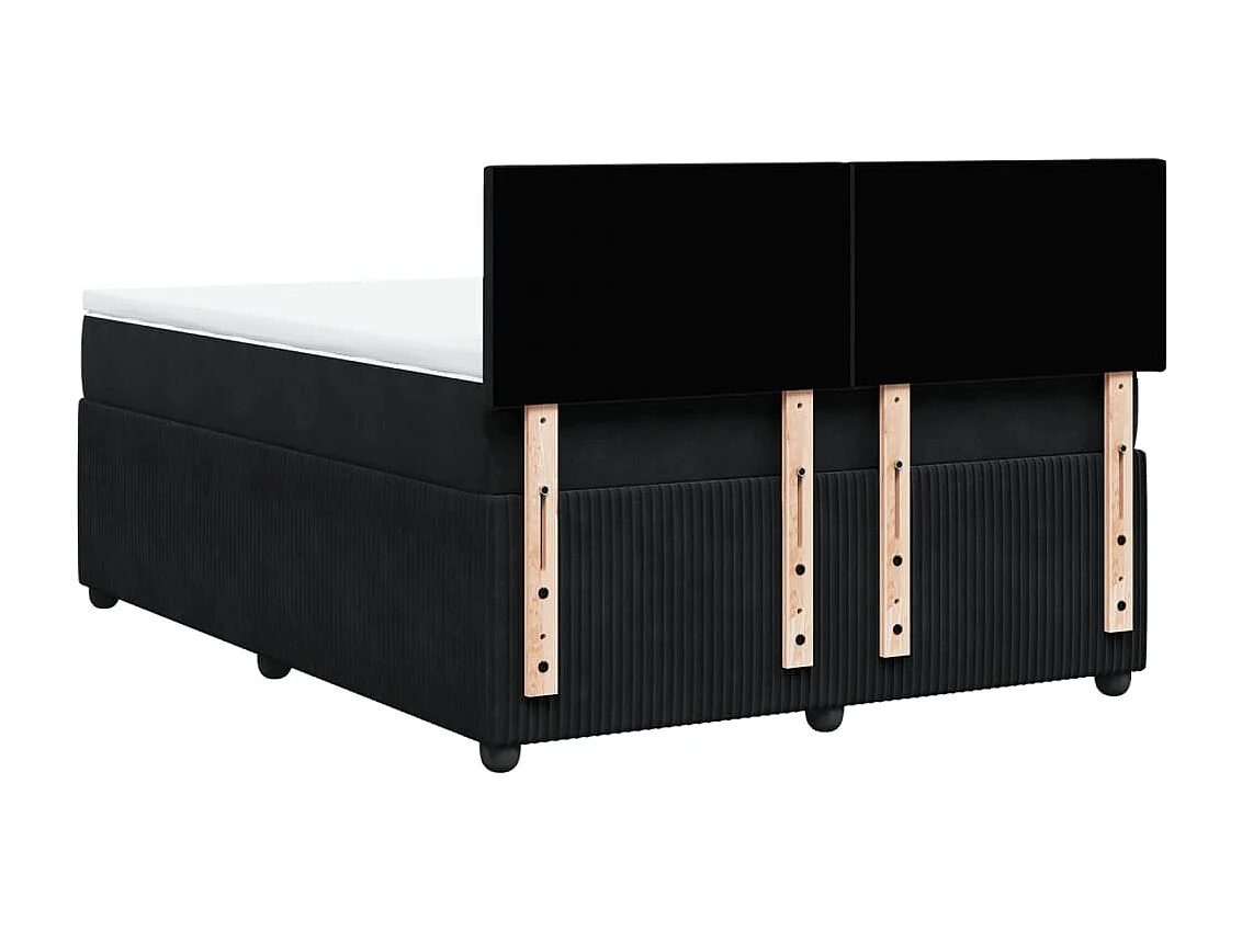 Boxspring met matras fluweel zwart 140x200 cm