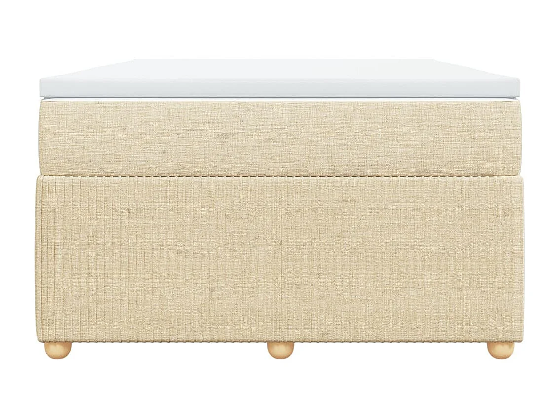 Sommier à lattes de lit avec matelas crème 120x190 cm tissu