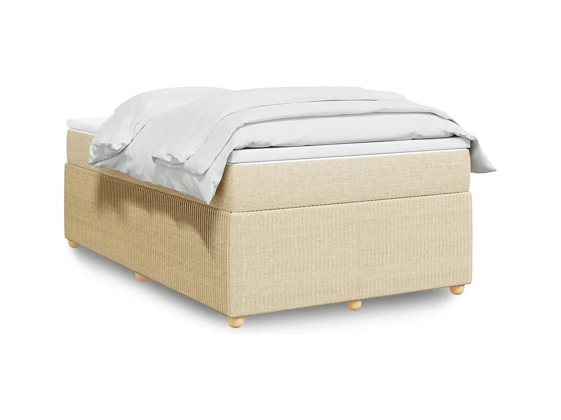 Sommier à lattes de lit avec matelas crème 120x190 cm tissu