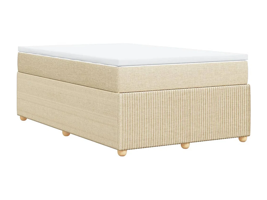 Sommier à lattes de lit avec matelas crème 120x190 cm tissu