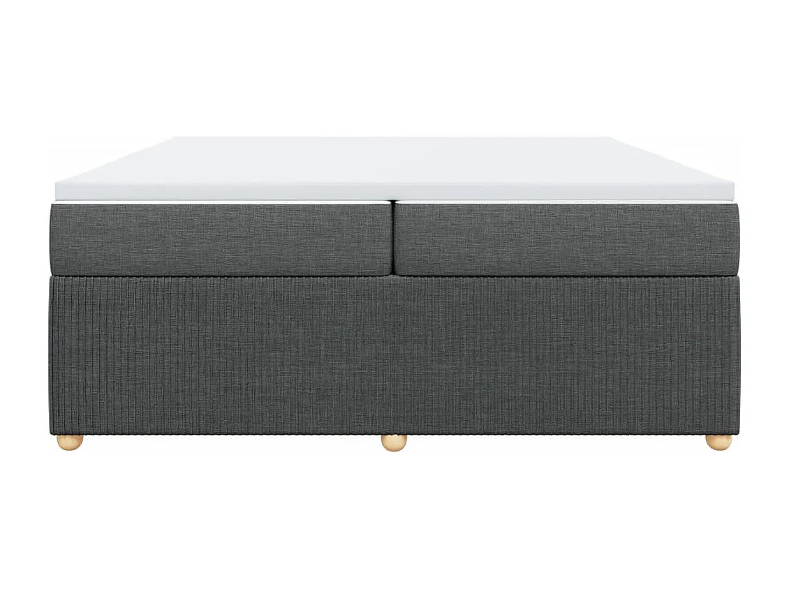 Sommier à lattes de lit avec matelas Gris foncé 200x200cm Tissu