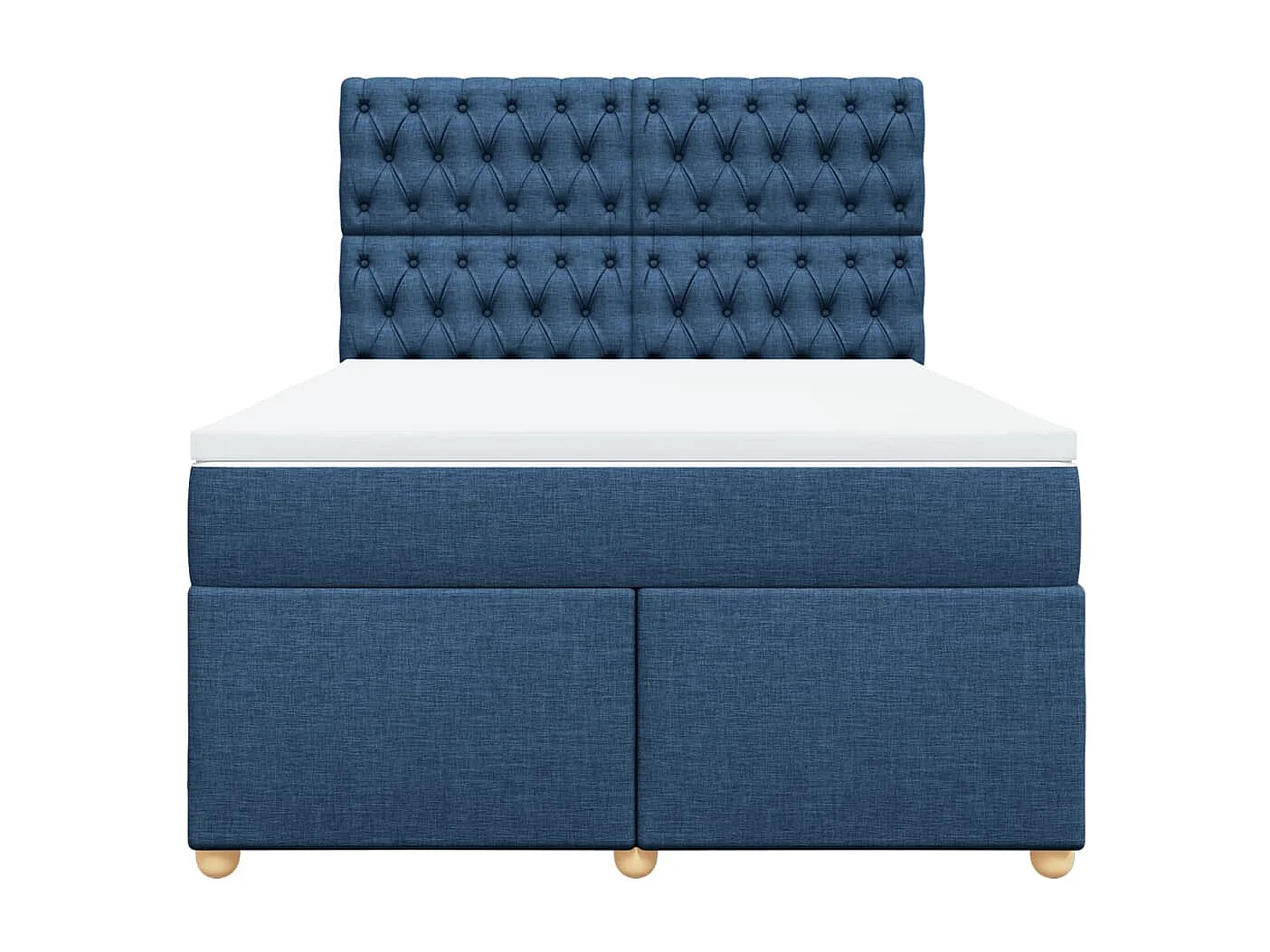 Cama com molas/colchão 140x200 cm tecido azul