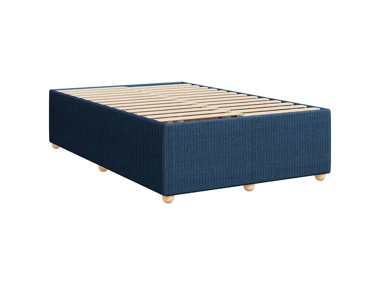 Sommier à lattes de lit avec matelas Bleu 120x200 cm Tissu