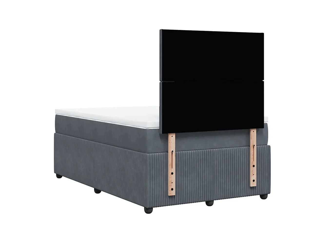 Boxspring met matras fluweel donkergrijs 120x190 cm