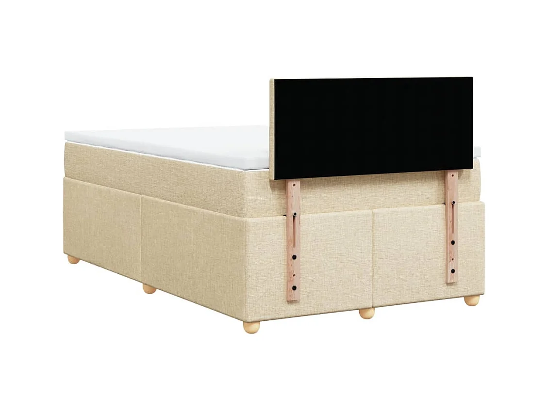 Sommier à lattes de lit avec matelas Crème 120x200 cm Tissu