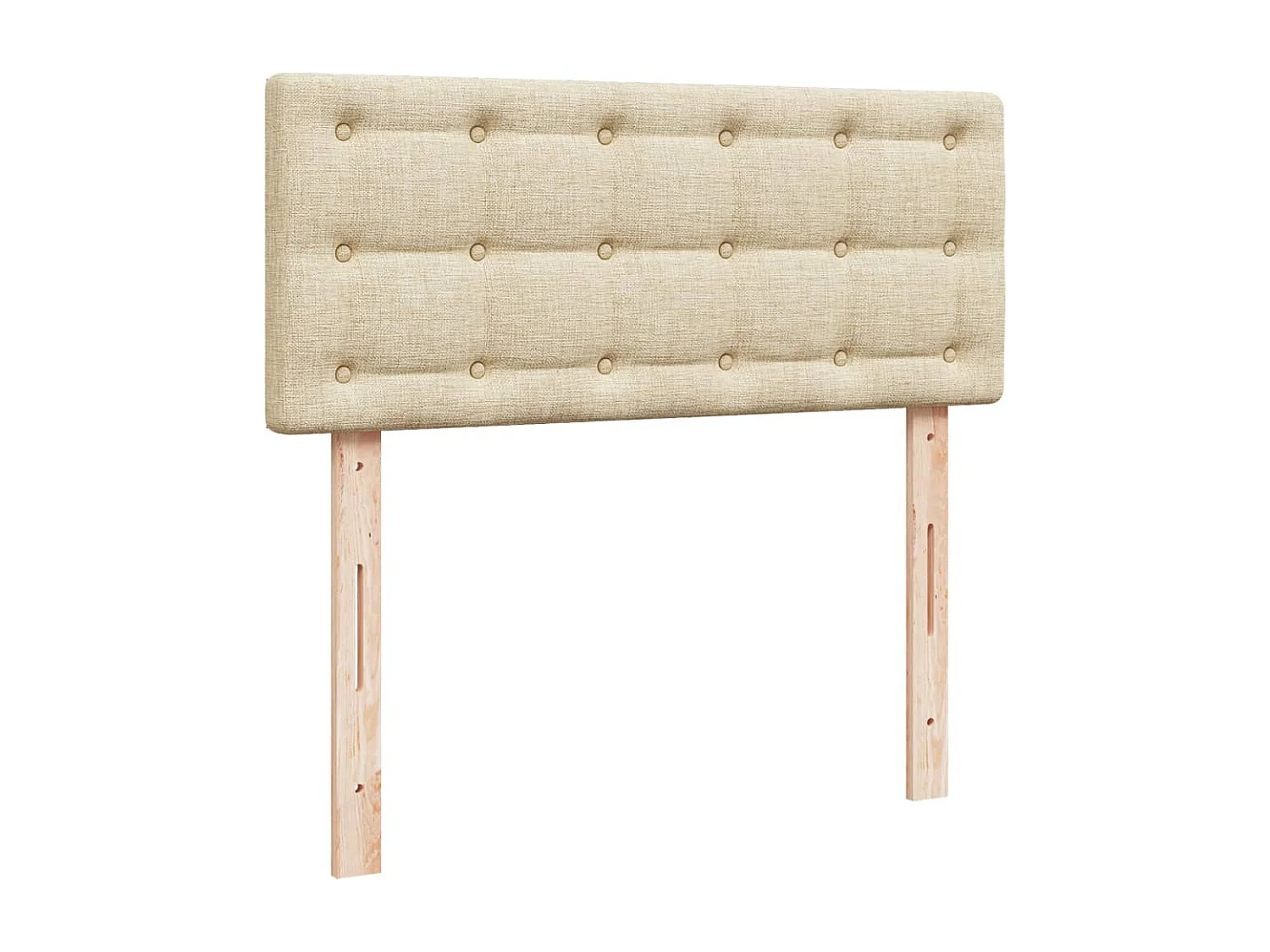 Cama box spring con colchón tela color crema 120x200 cm