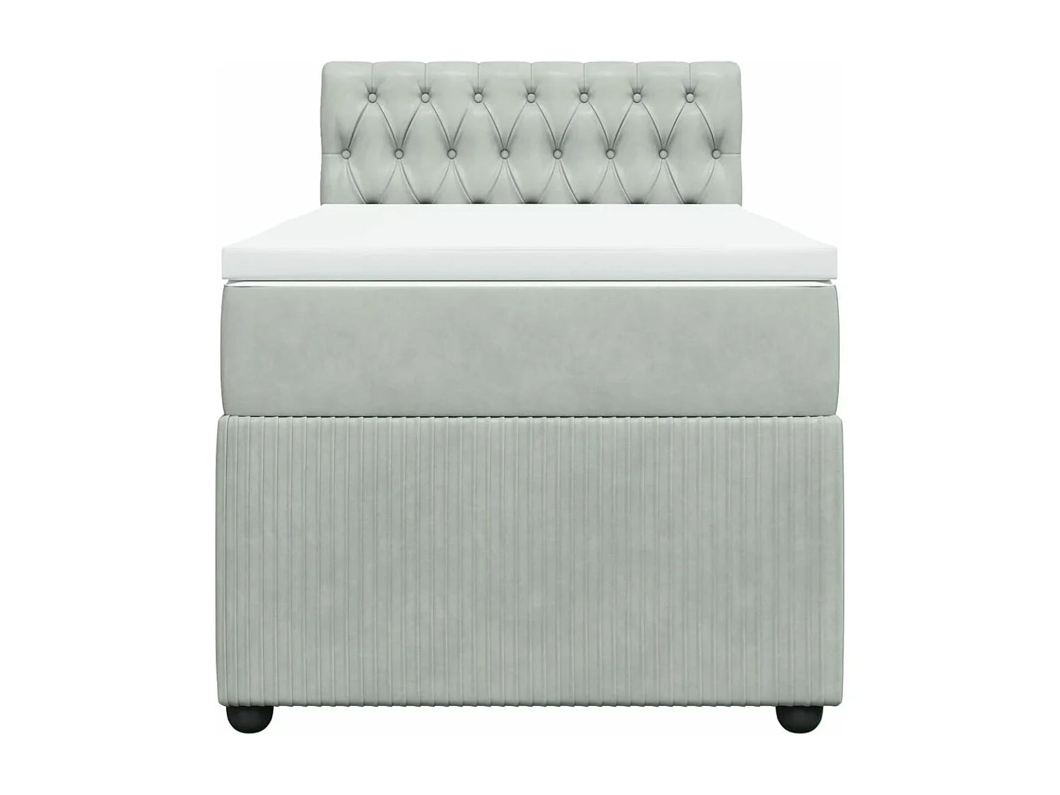 Boxspring met matras fluweel lichtgrijs 90x200 cm