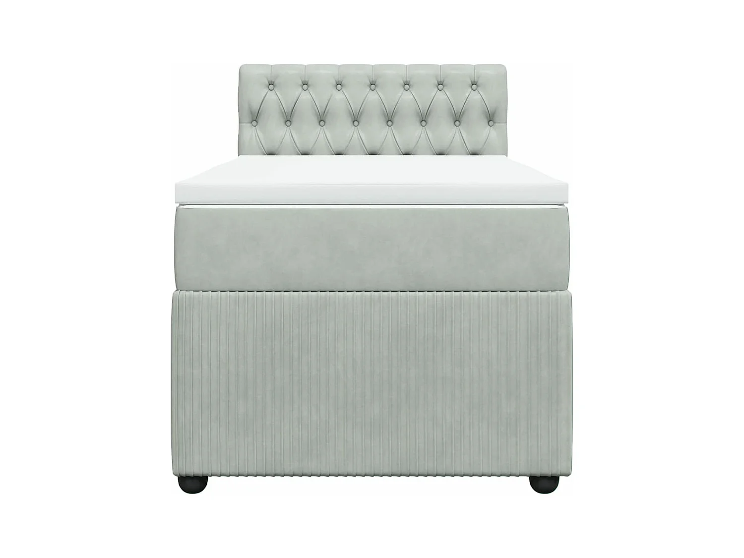 Cama com molas/colchão 90x200 cm veludo cinza-claro