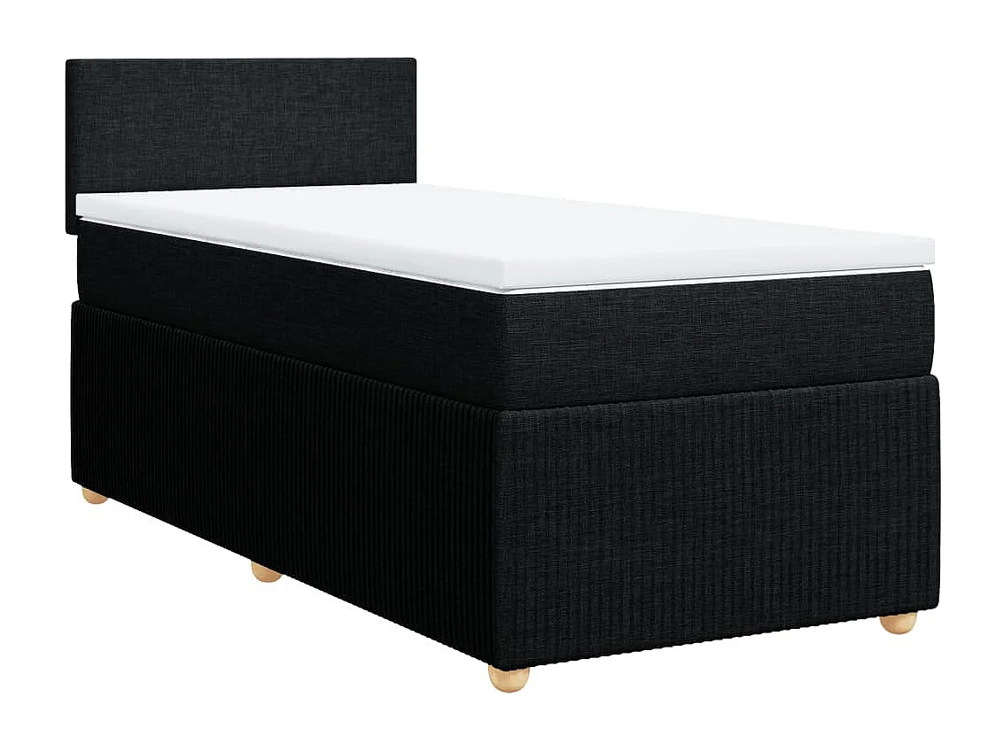 Cama com molas/colchão 100x200 cm tecido preto