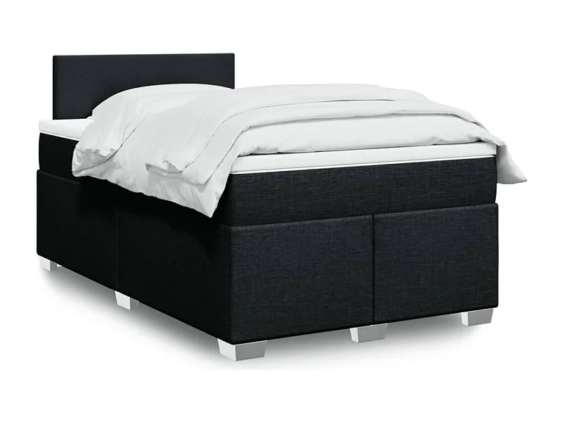 Cama boxspring com colchão 120x190 cm tecido preto