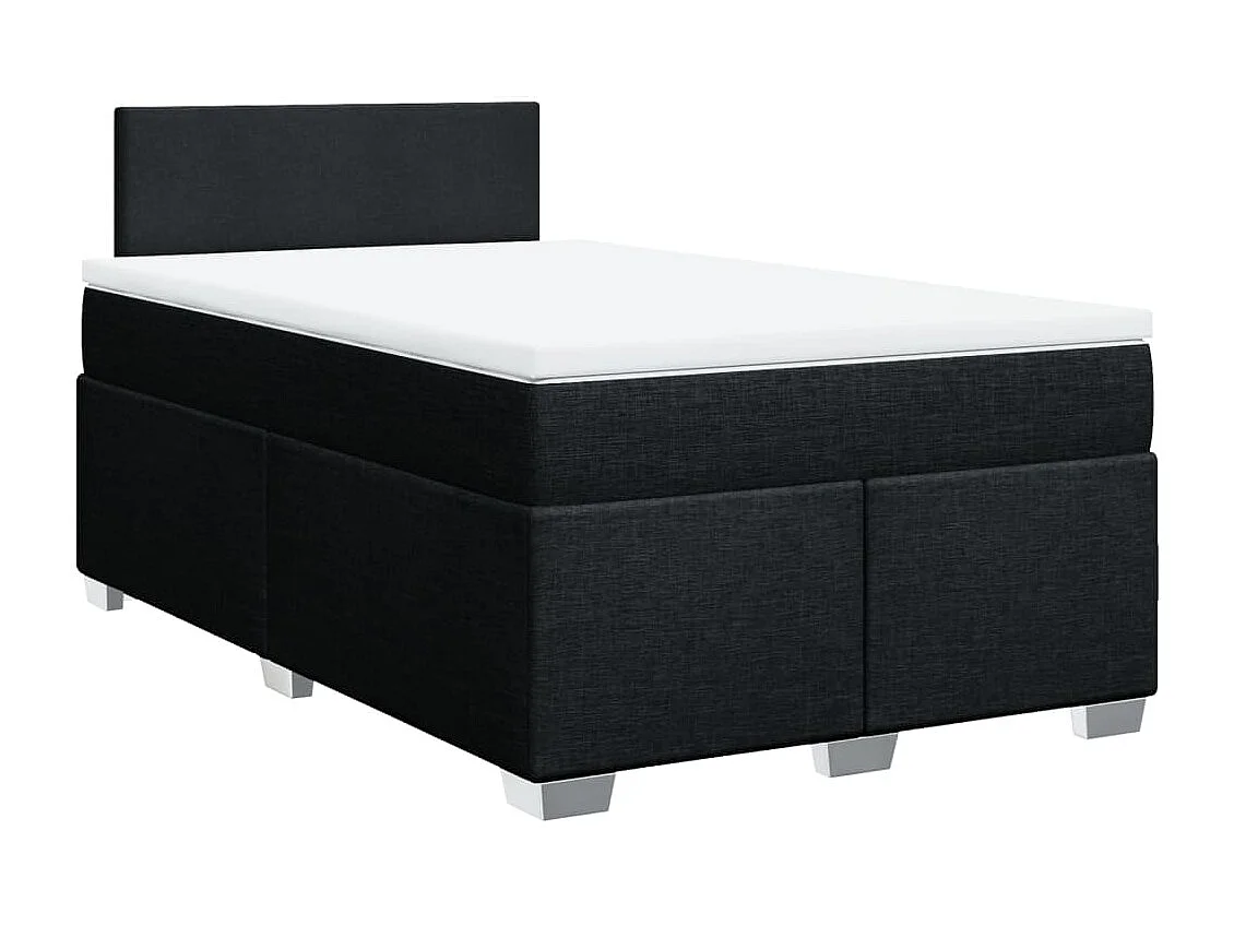 Cama boxspring com colchão 120x190 cm tecido preto