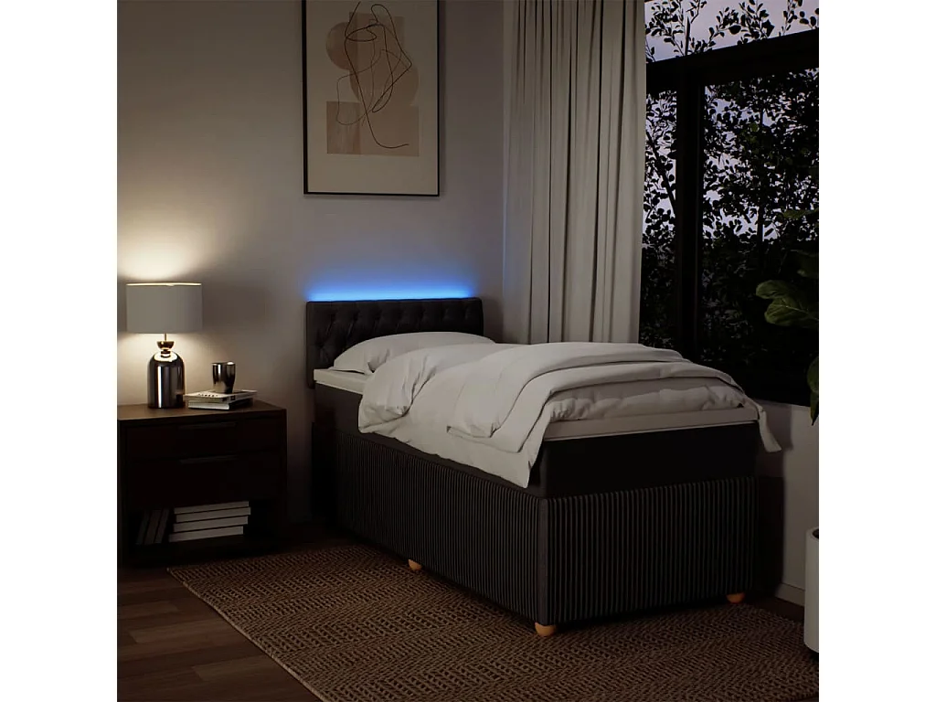 Sommier à lattes de lit avec matelas Marron foncé 90x200 cm