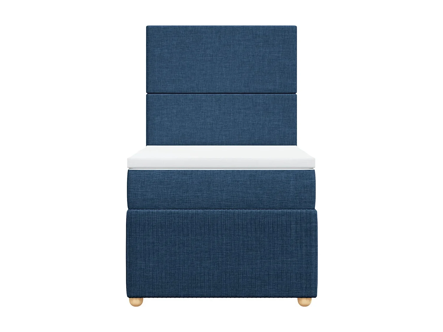 Cama box spring con colchón tela azul 90x190 cm