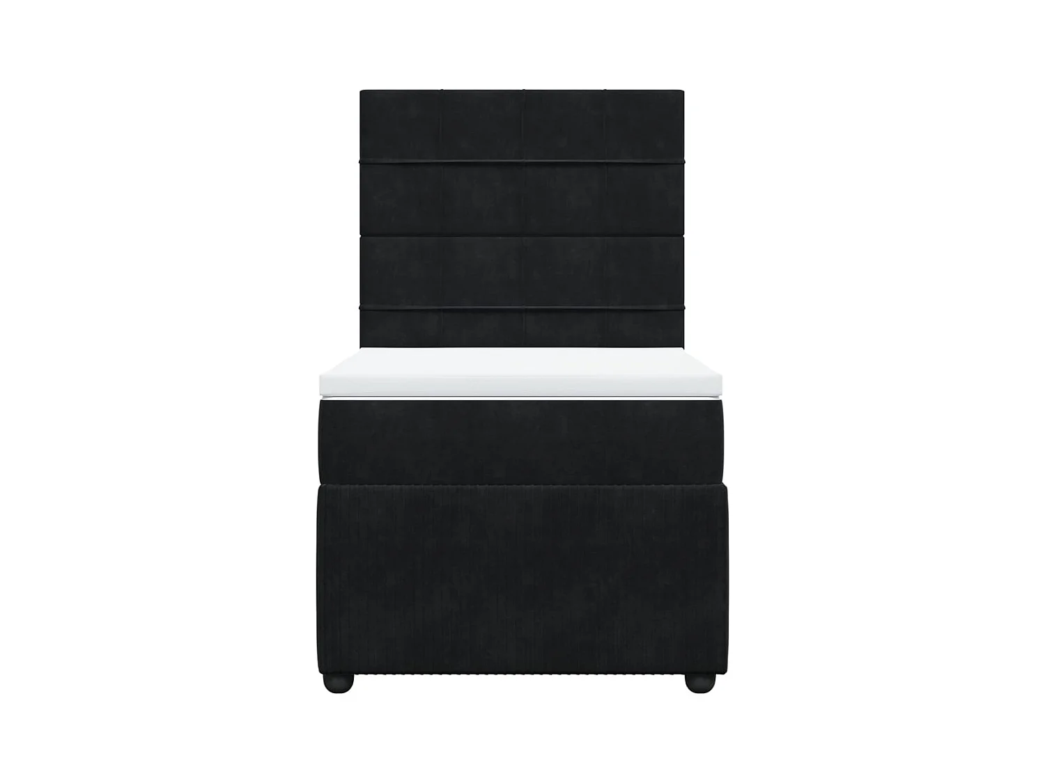 Cama box spring con colchón terciopelo negro 80x200 cm