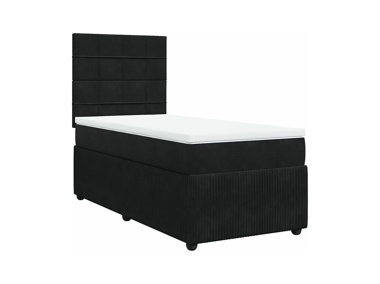 Sommier à lattes de lit et matelas Noir 80x200 cm Velours