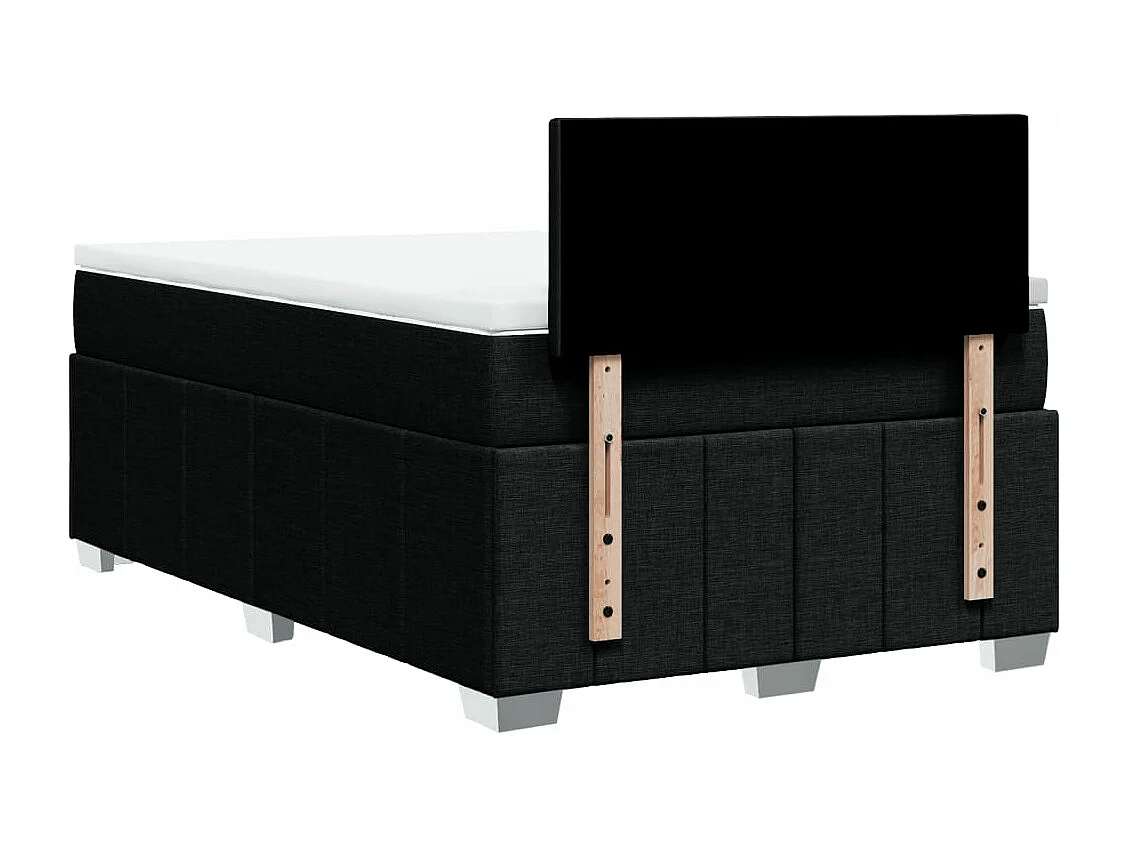 Cama boxspring com colchão 120x190 cm tecido preto