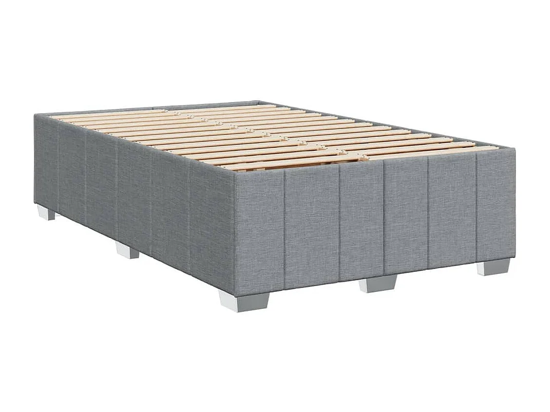 Cama boxspring com colchão 120x190 cm tecido cinzento-claro