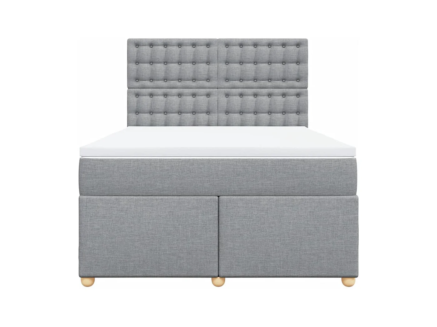 Sommier à lattes de lit avec matelas Gris clair 160x200cm Tissu