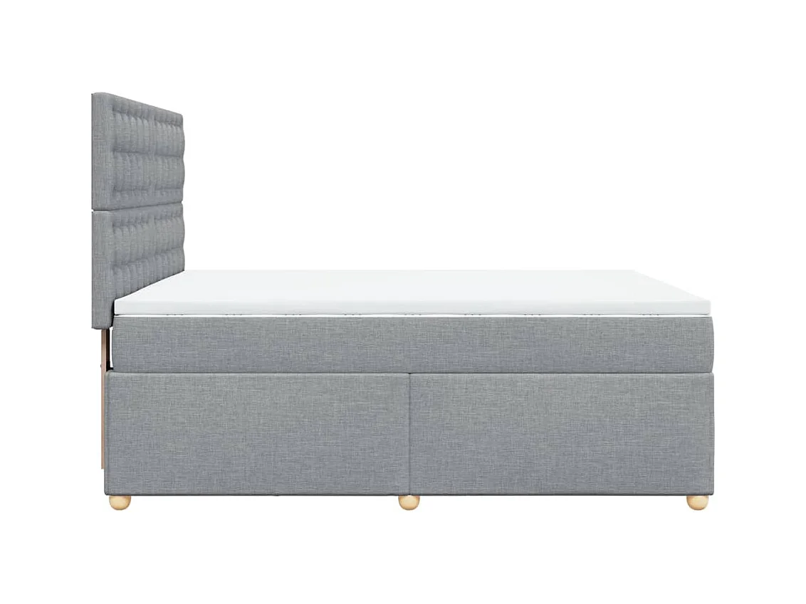 Sommier à lattes de lit avec matelas Gris clair 160x200cm Tissu