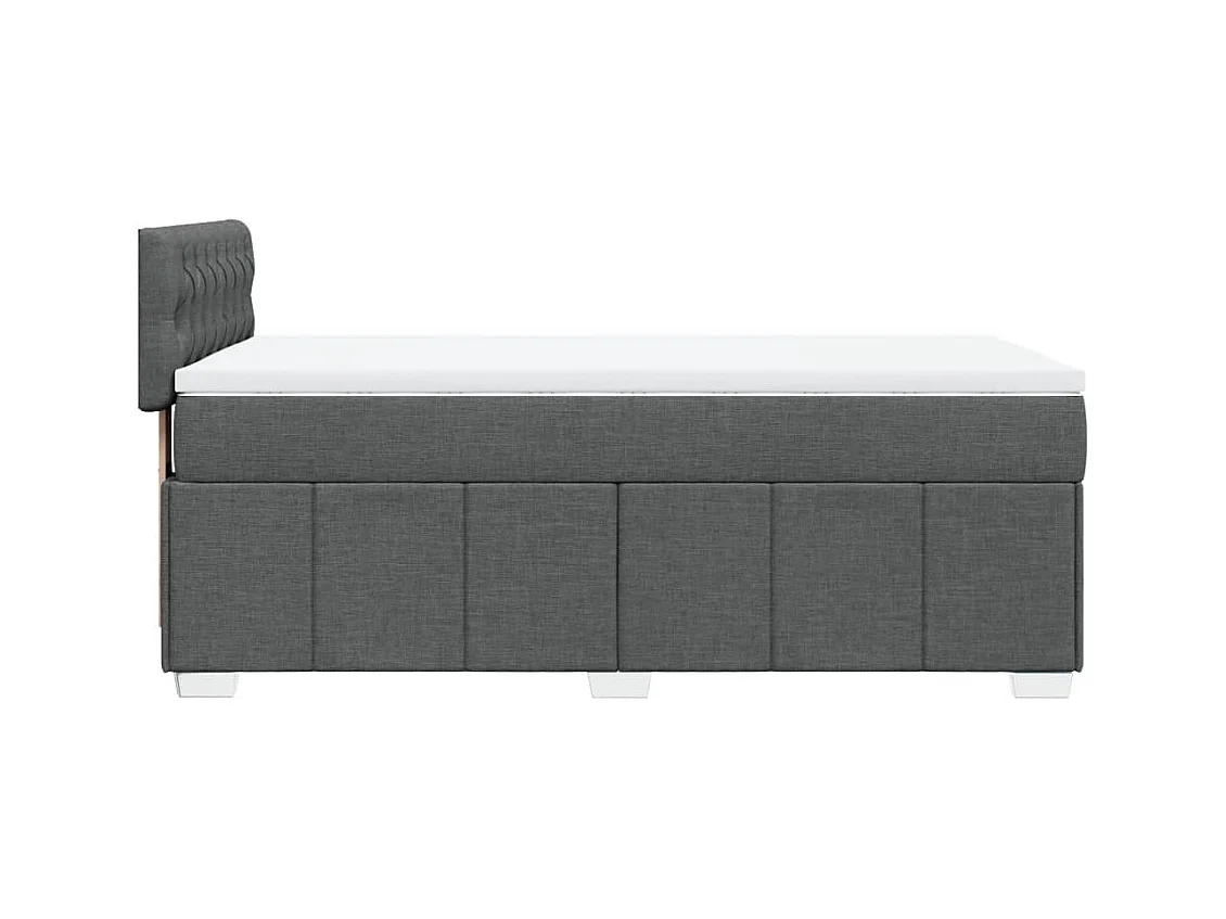 Cama com molas/colchão 80x200 cm tecido cinzento-escuro