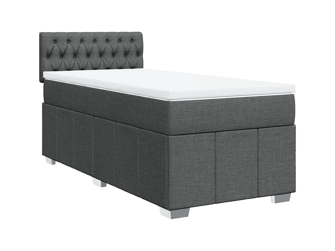 Cama com molas/colchão 80x200 cm tecido cinzento-escuro
