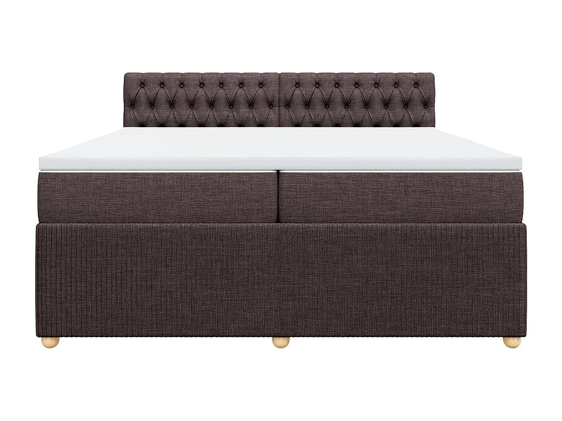 Sommier à lattes de lit avec matelas Marron foncé 200x200 cm