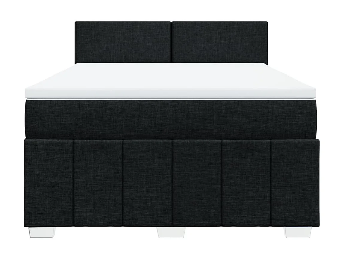 Boxspring met matras stof zwart 160x200 cm