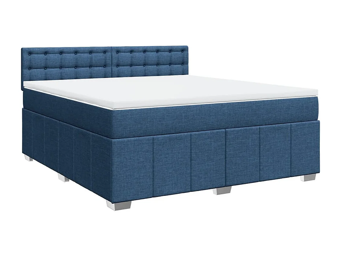Sommier à lattes de lit avec matelas Bleu 180x200 cm Tissu