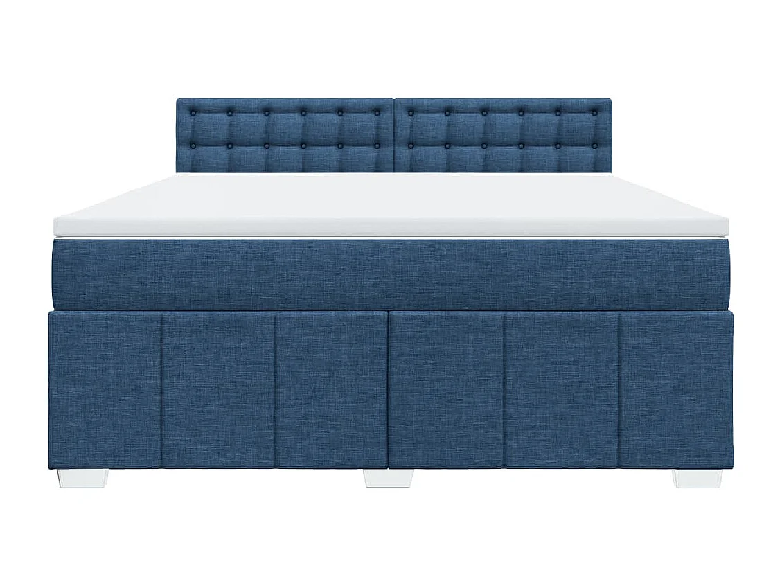 Sommier à lattes de lit avec matelas Bleu 180x200 cm Tissu