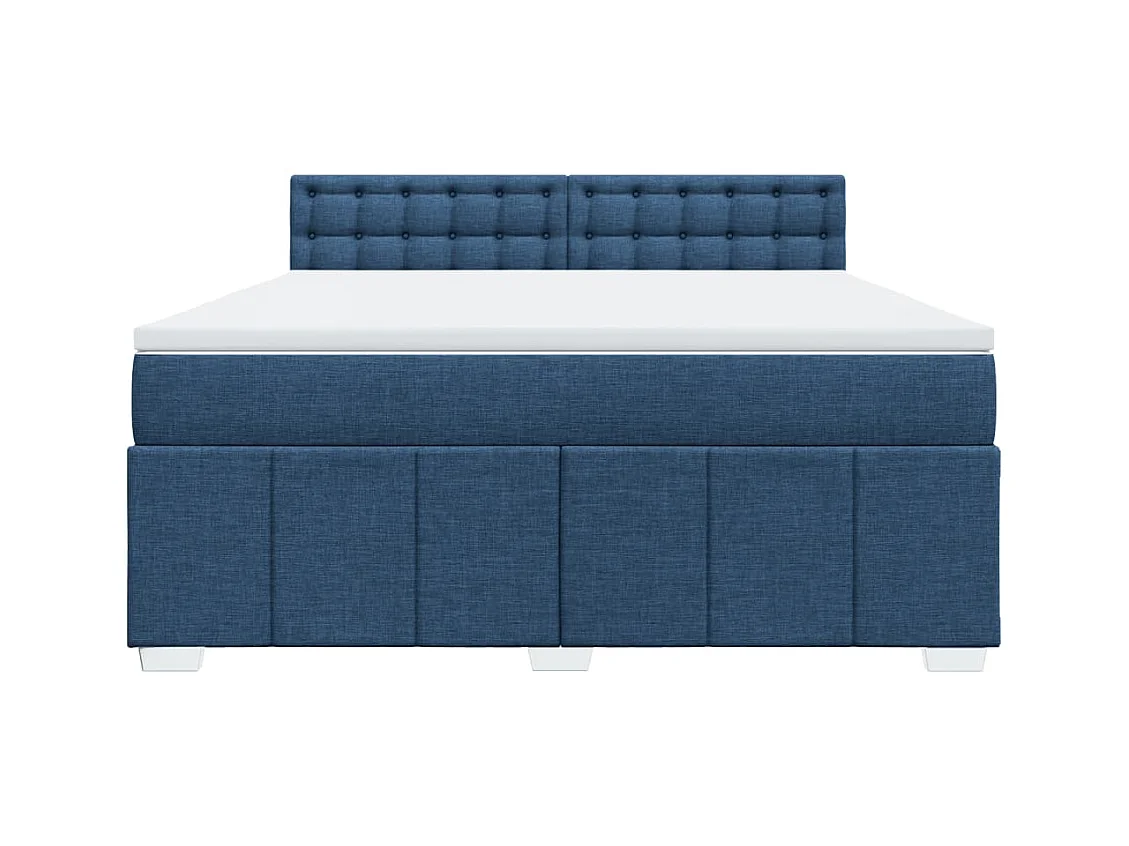 Cama com molas/colchão 180x200 cm tecido azul