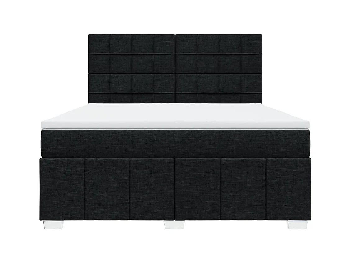 Boxspring met matras stof zwart 180x200 cm