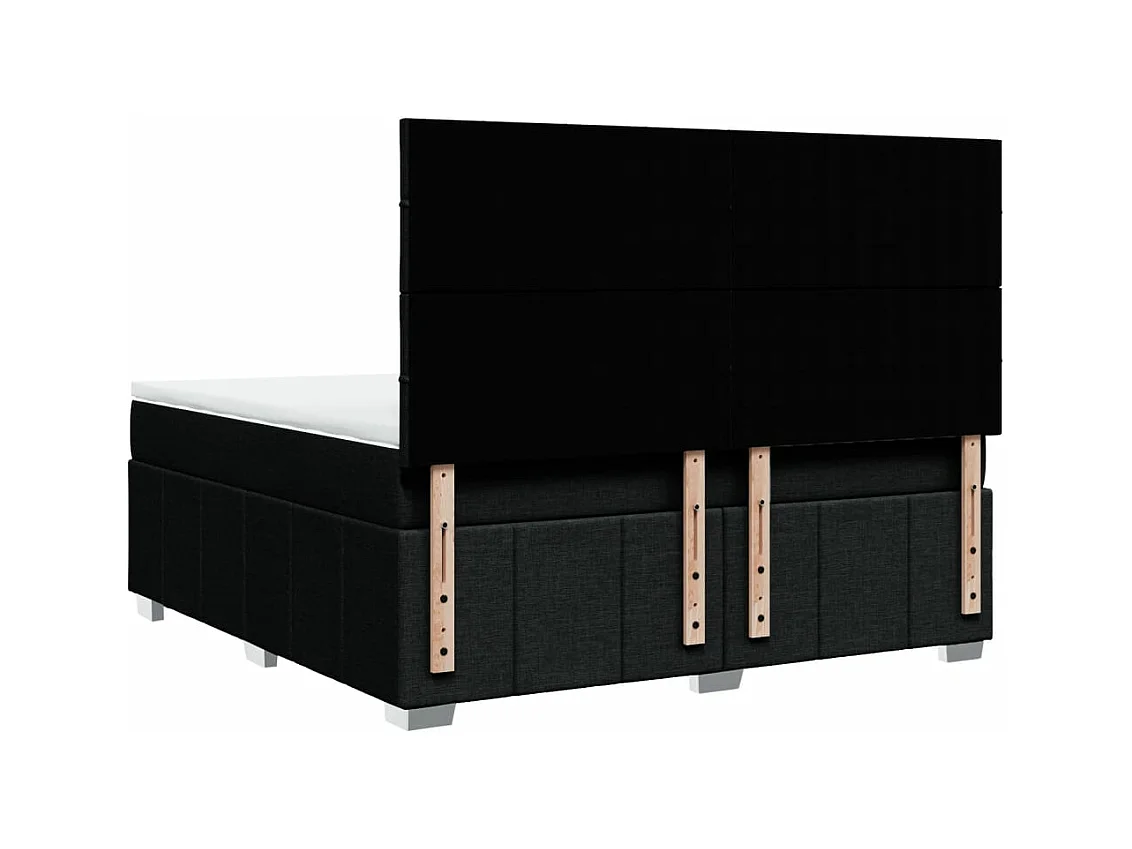 Boxspring met matras stof zwart 180x200 cm