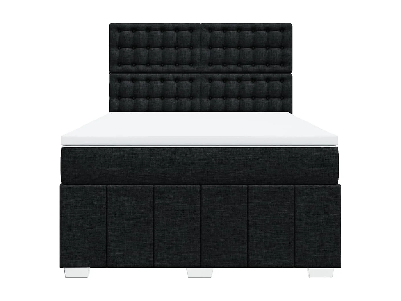 Sommier à lattes de lit avec matelas Noir 140x200 cm Tissu